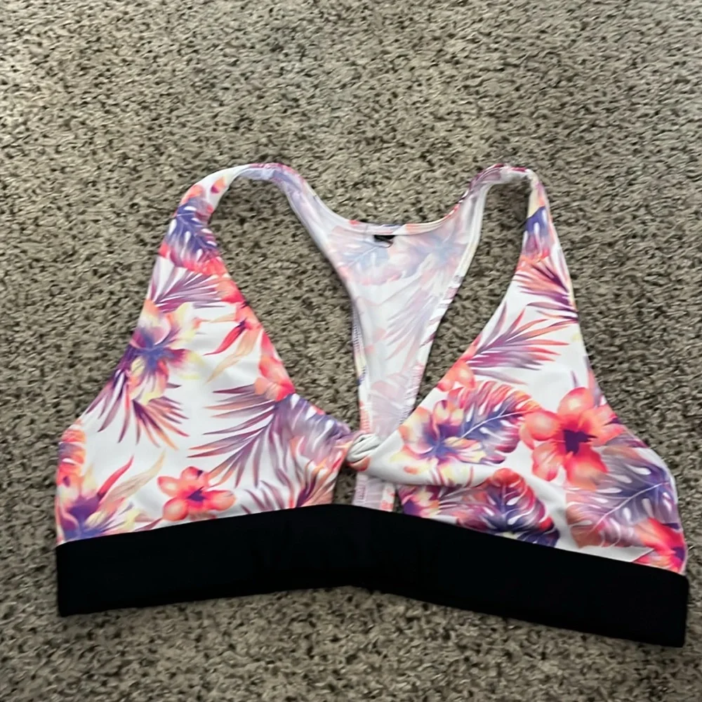 PINK VICTORIA SECRET TIE FRONT SWIM TOP - Picture 4 of 5